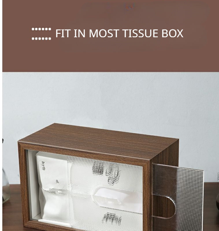 Walnut Colored Wood Tissue Box - Simple Tissue Holder