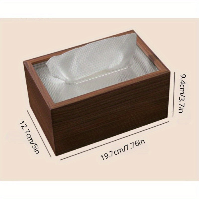 Walnut Colored Wood Tissue Box - Simple Tissue Holder