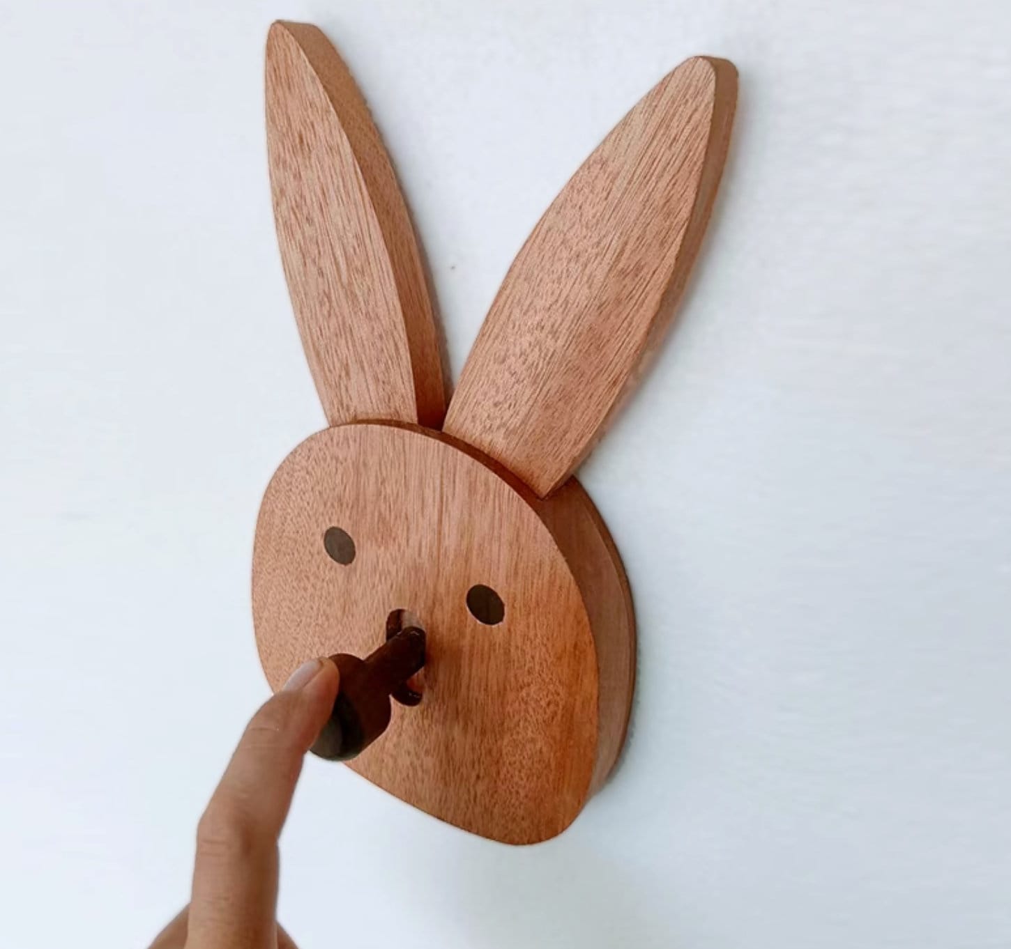 Bunny kids room hook, wooden bunny decorative hook, rabbit animal wall hook