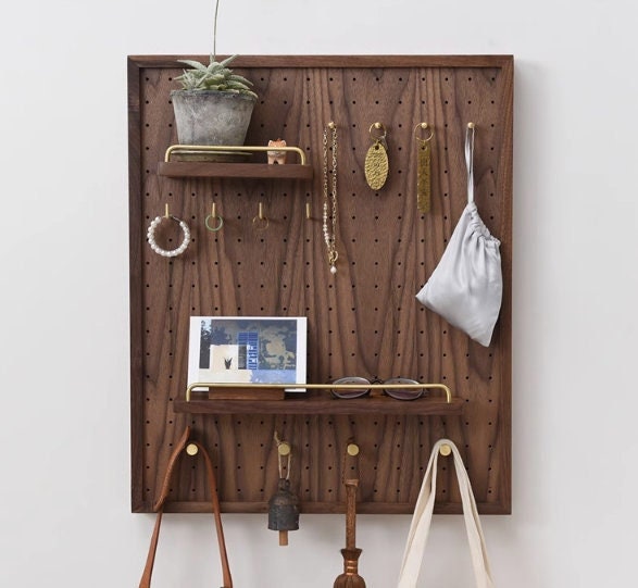 Walnut pin box cover, wooden wall board with shelf, wooden switch box cover, key wall holder, key holder organizer