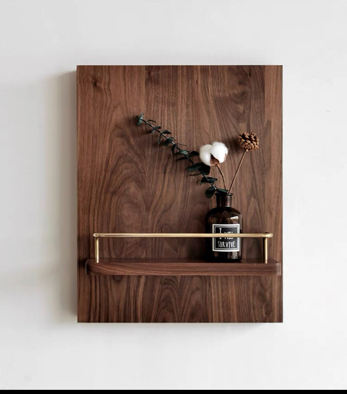 Walnut electricity meter box cover, wooden wall board with shelf, wooden switch box cover, key wall holder, key holder organizer