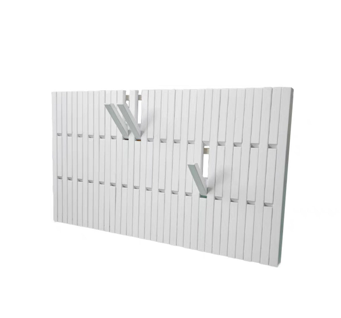 White piano wall rack, flip down ash wood wall-mounted hanger, white painted wood coat hanger wall storage, entryway organizer